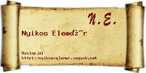 Nyikos Elemér névjegykártya